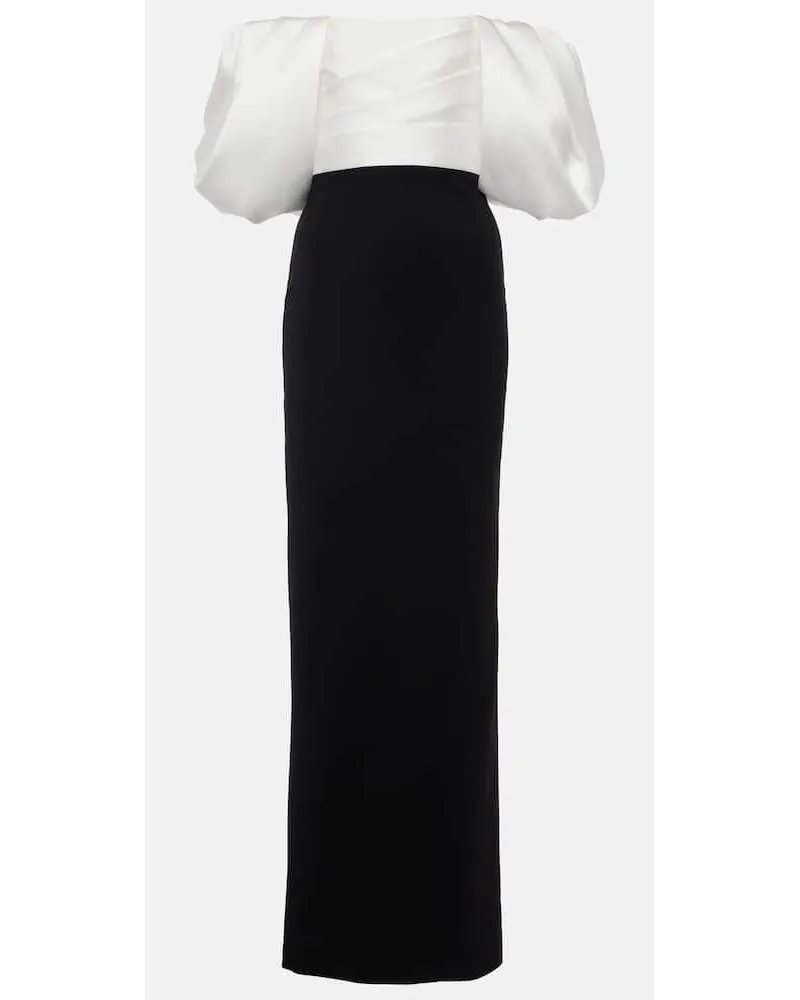 Solace London Abito lungo Sian in twill di crÃªpe Neutro