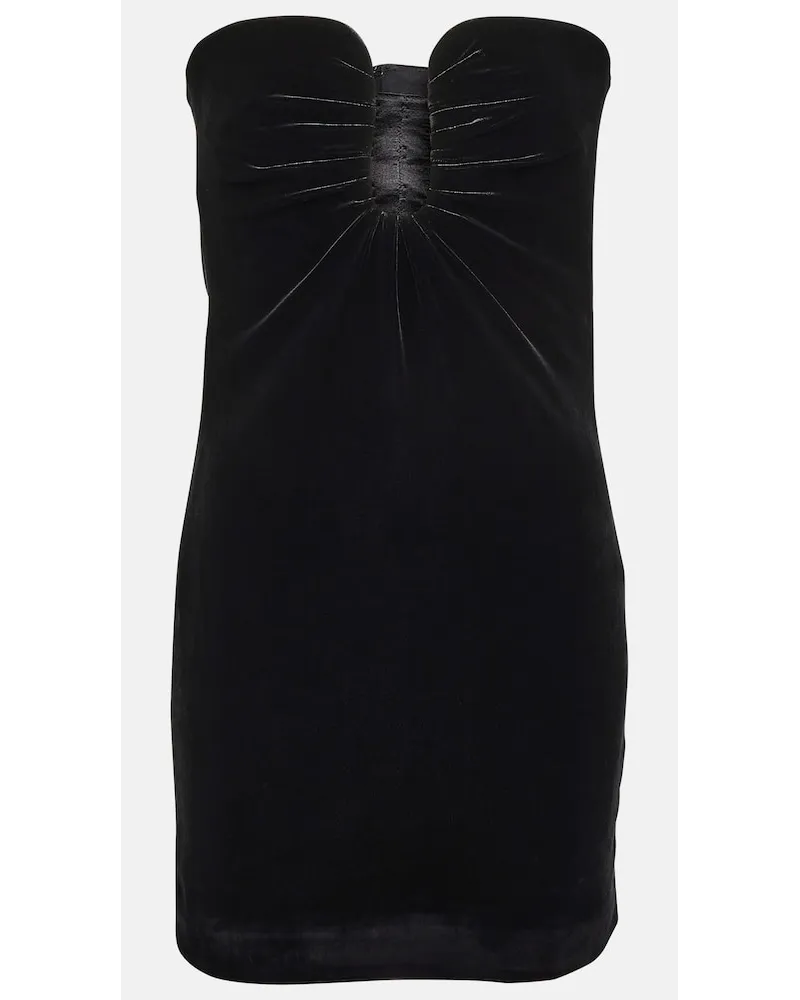 Roland Mouret Miniabito in velluto senza spalline Nero