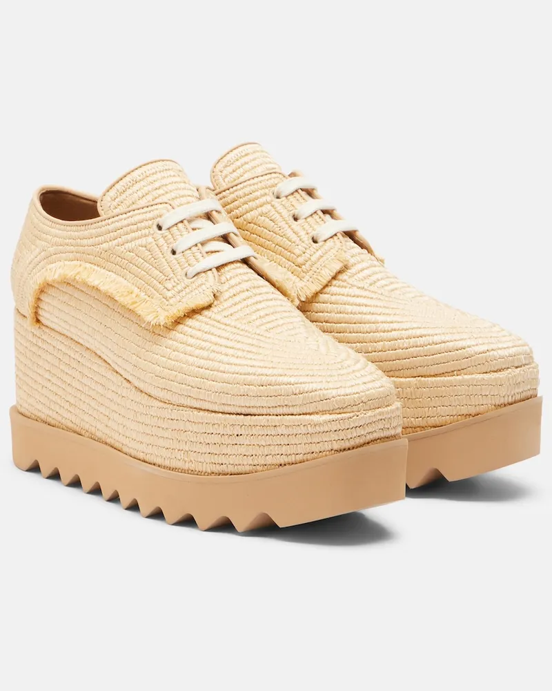 Stella McCartney Scarpe con plateau Elyse intrecciate Beige