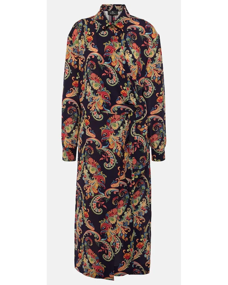 Etro Abito chemisier con stampa paisley Blu