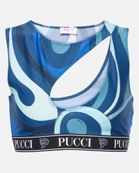 Emilio Pucci Top sportivo Marmo con cut-out Blu