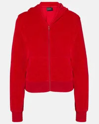 Balenciaga Giacca sportiva in velluto con logo Rosso