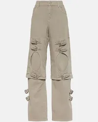 Blumarine Jeans boyfriend con cut-out Beige