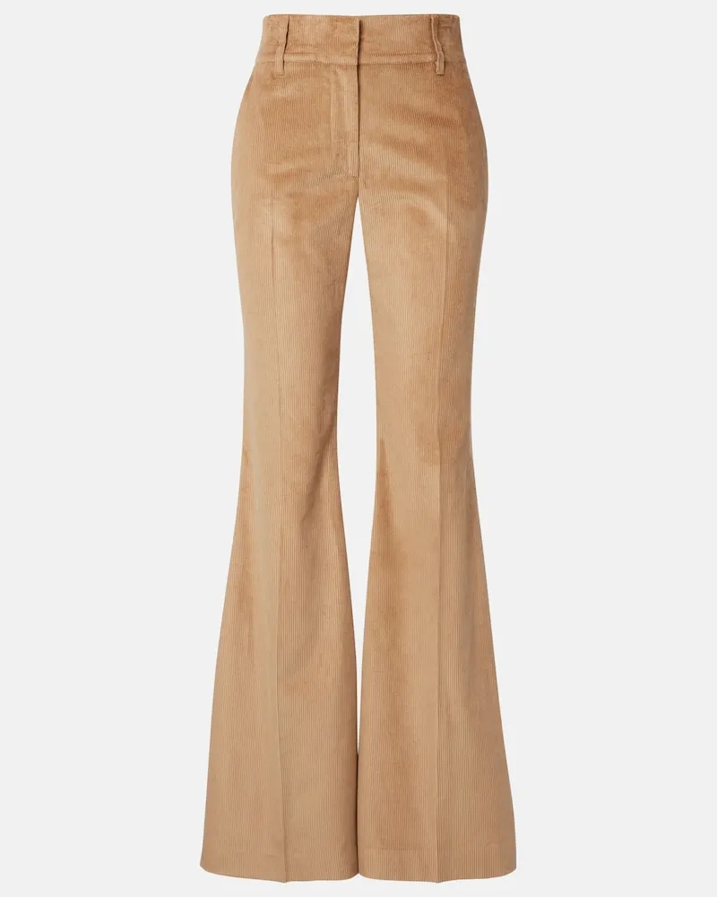 Gabriela Hearst Pantaloni Ianthe a gamba larga in cotone Marrone