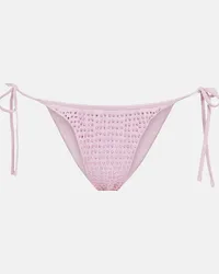 Self-Portrait Slip bikini con decorazioni Rosa