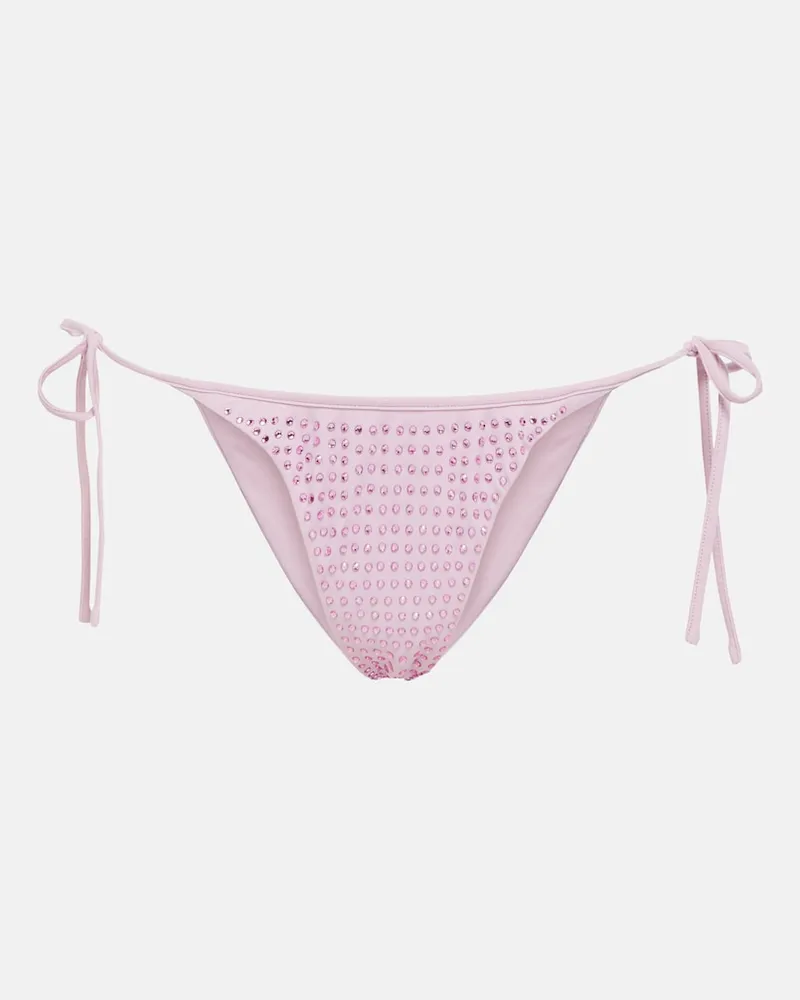 Self-Portrait Slip bikini con decorazioni Rosa