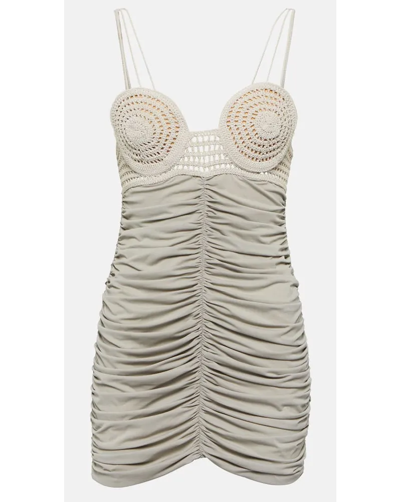 Magda Butrym Miniabito in jersey e crochet Grigio