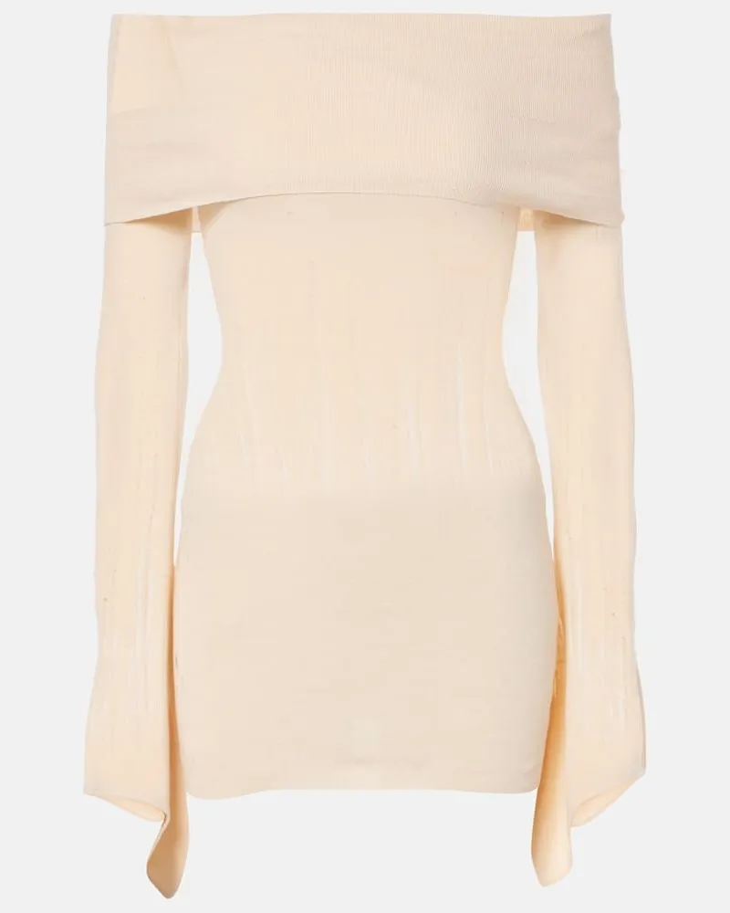Aya Muse Abito corto in maglia di misto seta Bianco