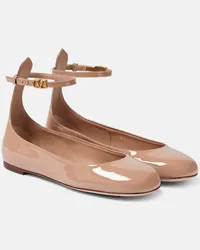 Valentino Garavani Ballerine Tan-Go in vernice Neutro