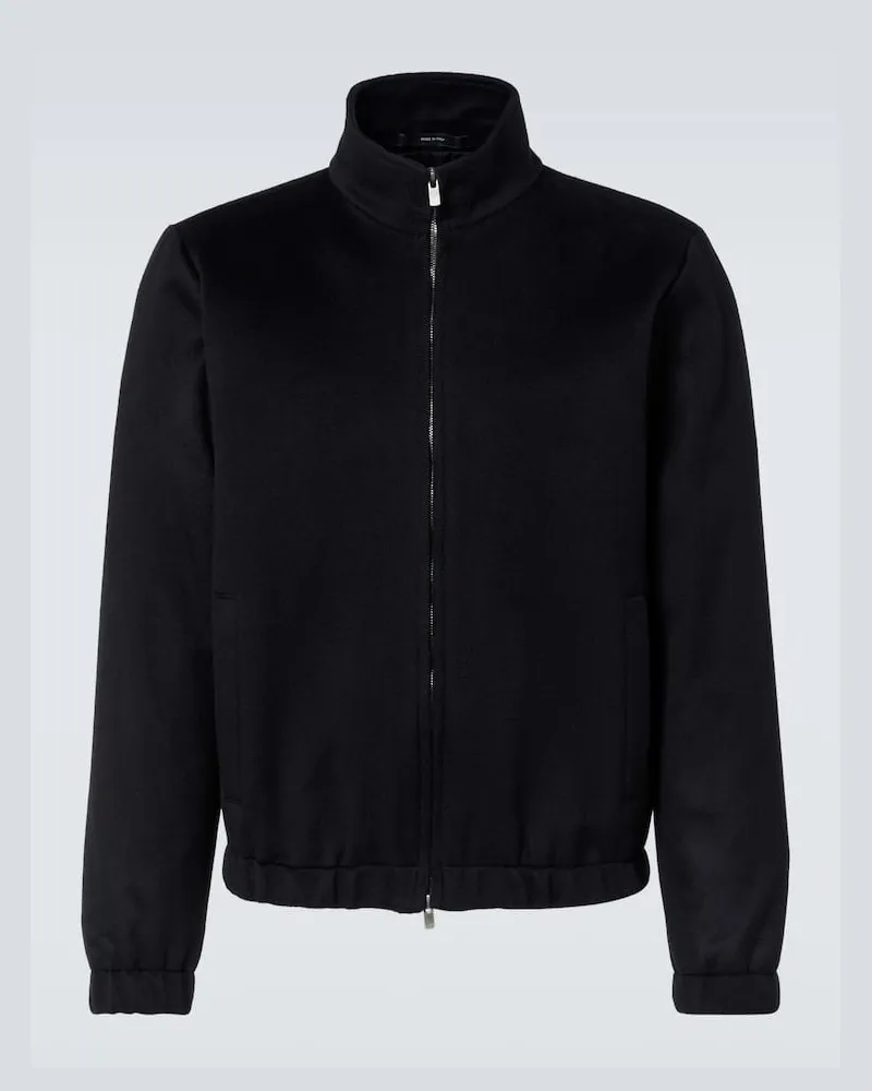 SAMAN AMEL Bomber Camillo in cashmere Nero