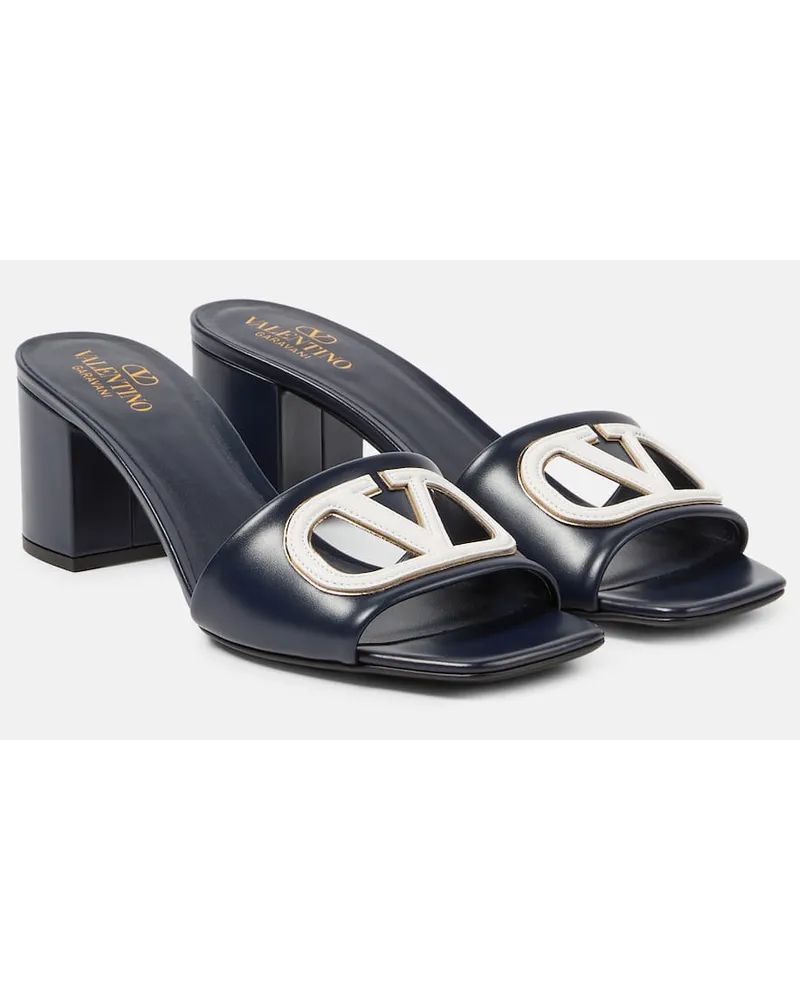 Valentino Garavani Sandali VLogo in pelle con cutout Nero