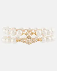 Vivienne Westwood Bracciale Graziella con perle bijoux Bianco