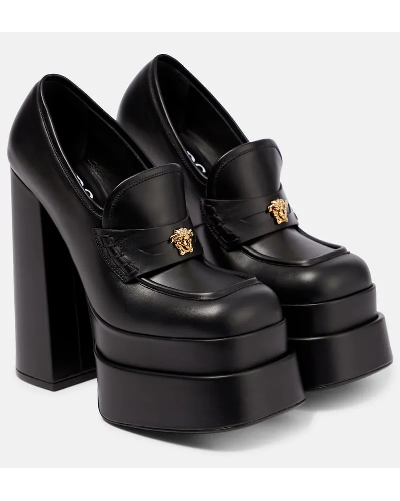 Versace Pumps mocassino La Medusa in pelle Nero