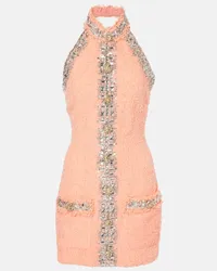 Balmain Miniabito con cristalli Rosa