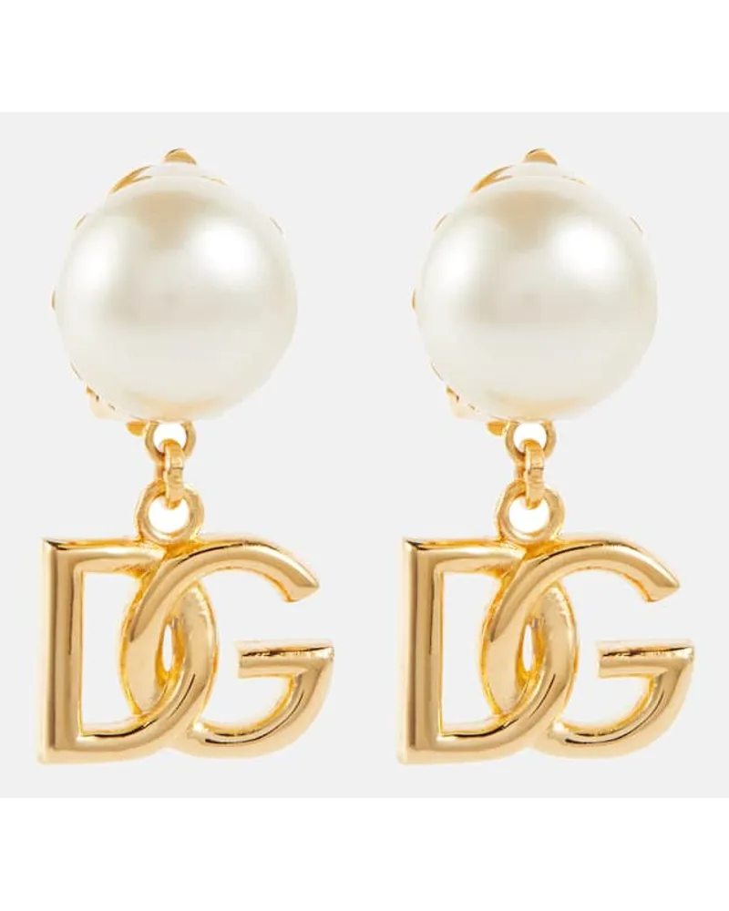 Dolce & Gabbana Orecchini a clip con perle bijoux Oro