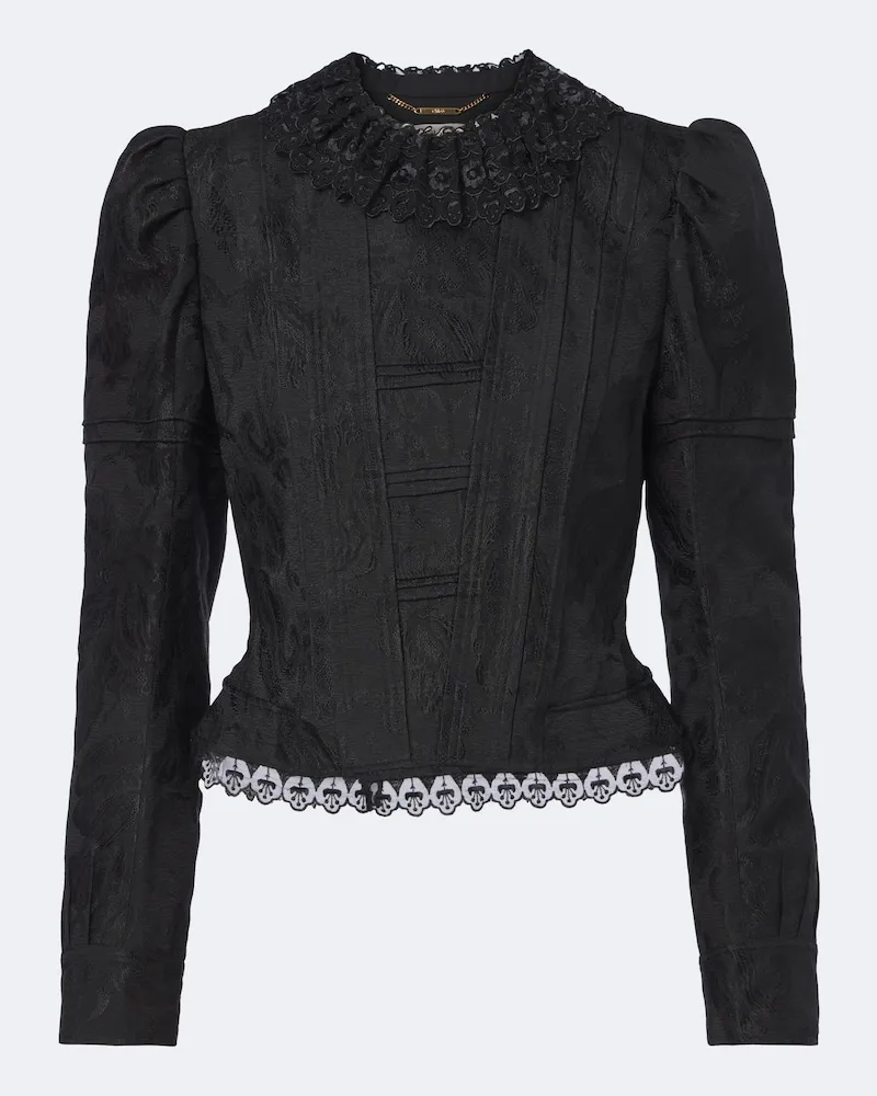 Chloé Chloé Giacca in misto lana e seta con pizzo Nero