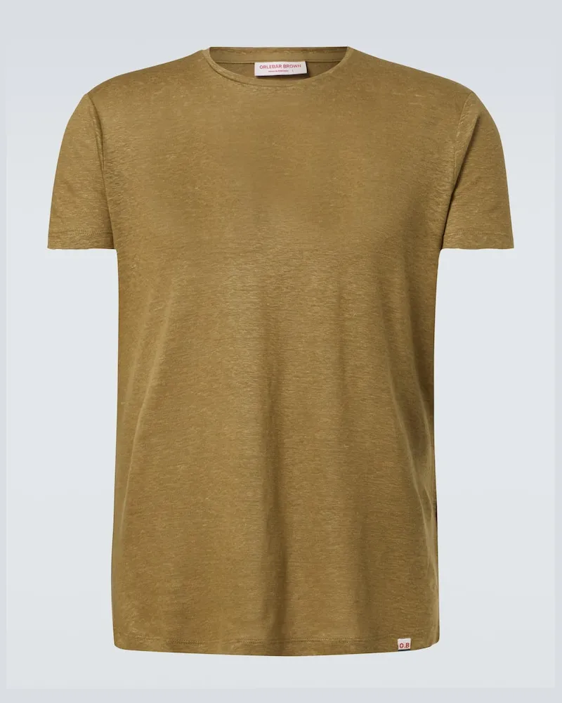 Orlebar Brown T-shirt OB-T in jersey di lino Verde