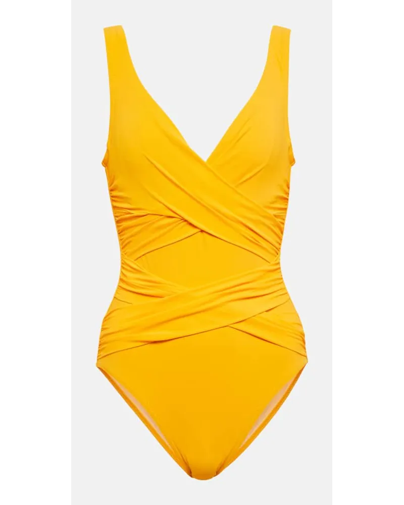 Karla Colletto Costume intero con balze Giallo