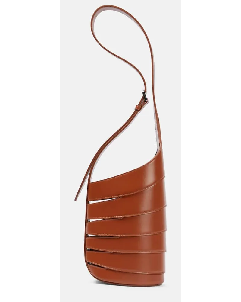Alaïa AlaÃ¯a Borsa a spalla Babel Small in pelle Marrone