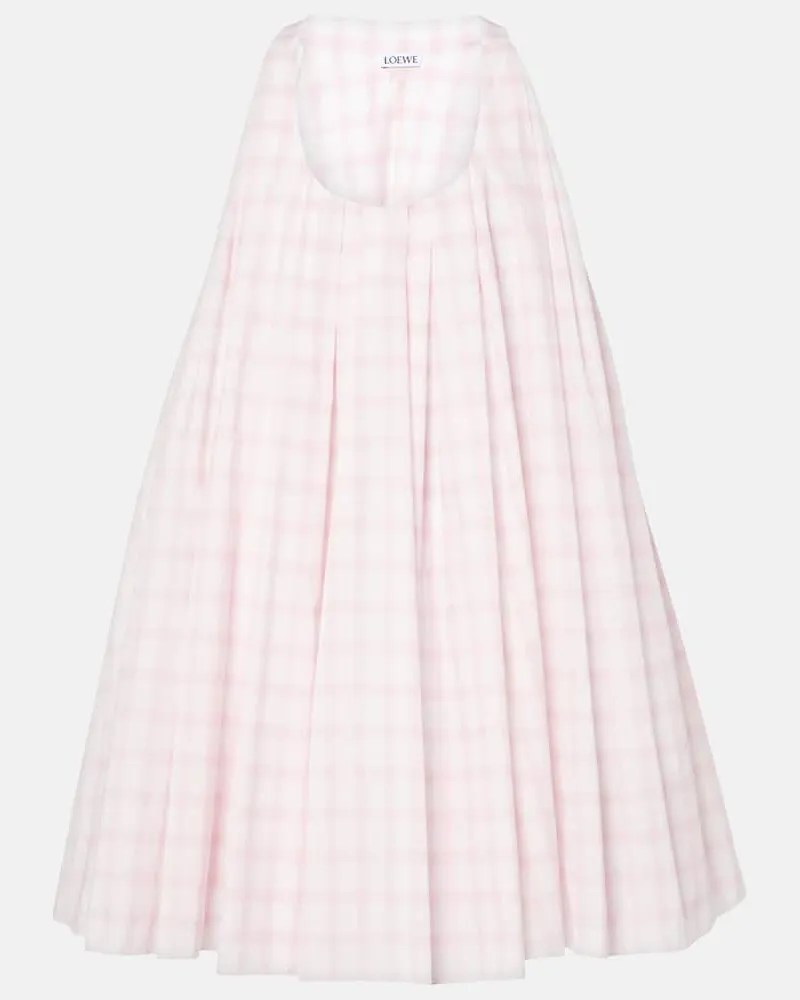 Loewe Abito corto Trapeze in cotone Bianco