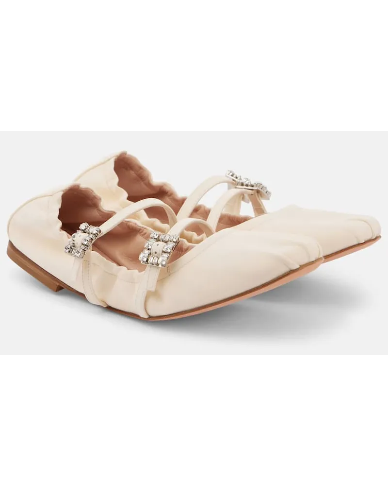 Roger Vivier Ballerine in pelle con cristalli Bianco