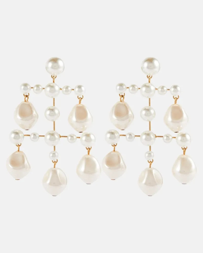 Jennifer Behr Orecchini Imogene con perle bijoux Bianco