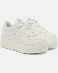 Valentino Garavani Sneakers Freedots XL in pelle con platform Bianco