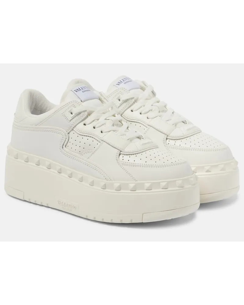 Valentino Garavani Sneakers Freedots XL in pelle con platform Bianco