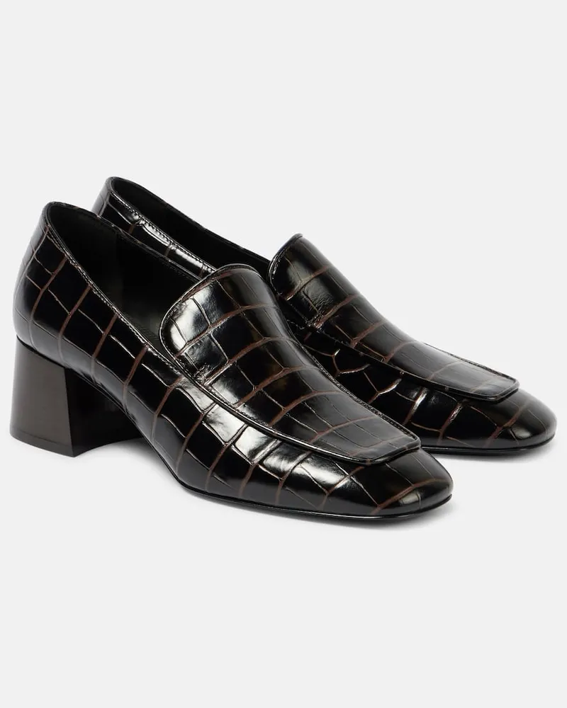 Totême Pumps mocassino in pelle stampata Marrone