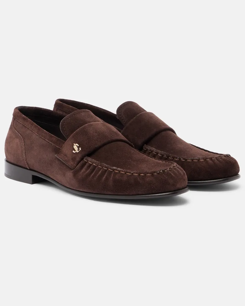 Jimmy Choo Mocassini Ellis in suede Marrone
