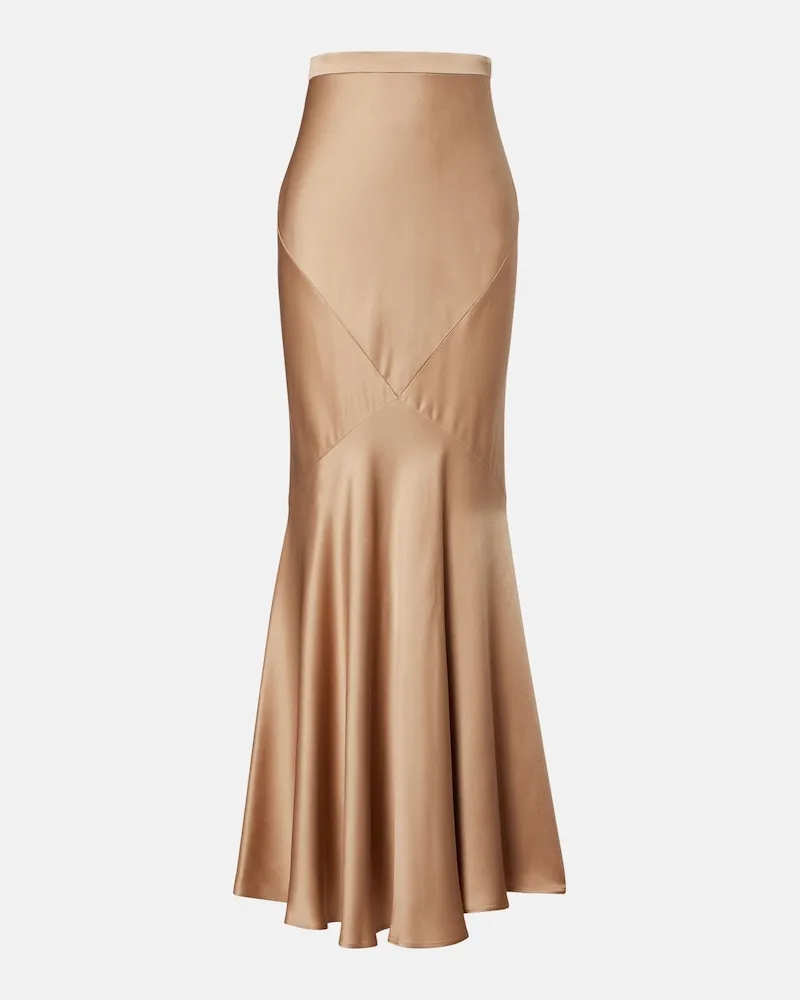 Max Mara Gonna lunga in satin Beige