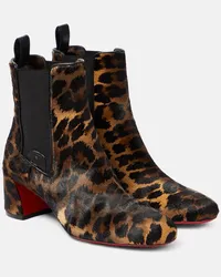 Christian Louboutin Stivaletti Turelastic in pelle con stampa Marrone