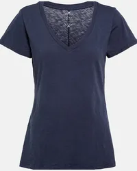 Velvet T-shirt Lilith in jersey di cotone Blu