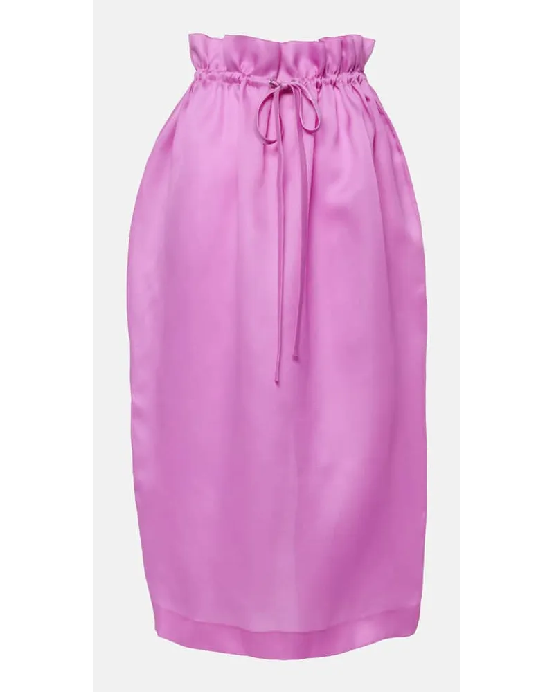 KHAITE Gonna midi Ember in seta Rosa