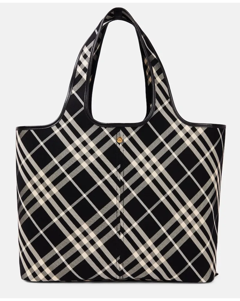 Burberry Borsa Medium in canvas Burberry Check Nero