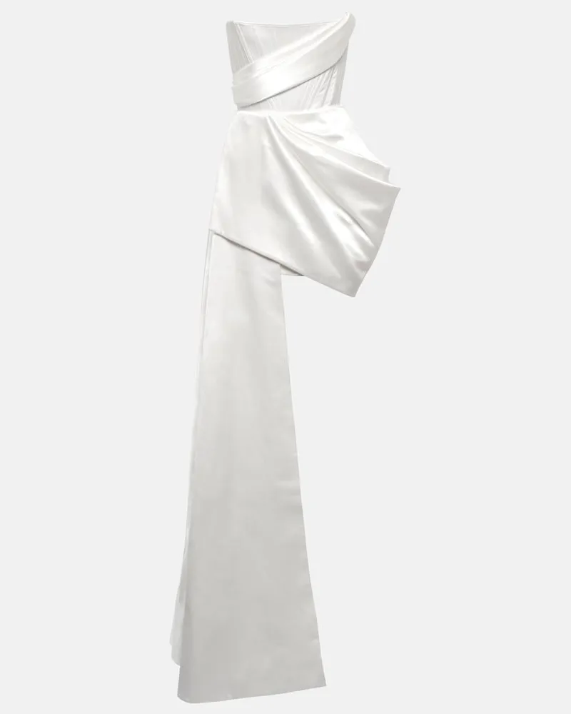 Alex Perry Bridal - Abito Blair in crÃªpe di cotone e seta Bianco
