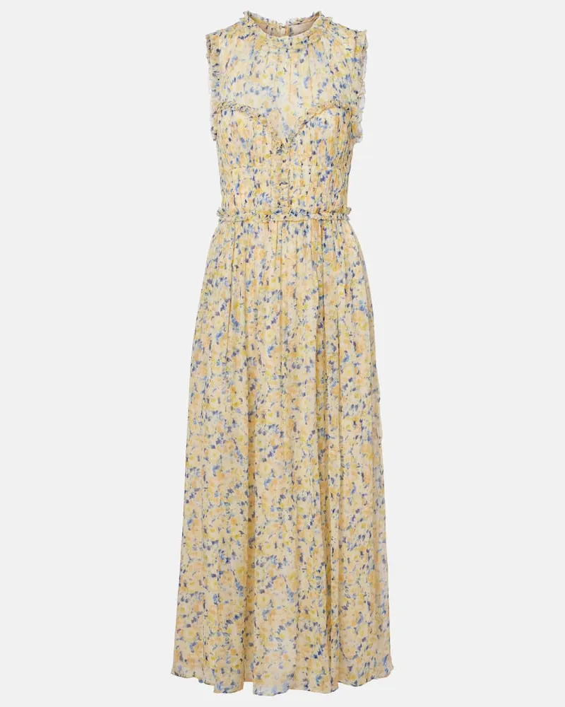 Ulla Johnson Abito lungo Kasia in chiffon di seta Multicolore