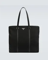 Prada Borsa in Re-Nylon con pelle Nero