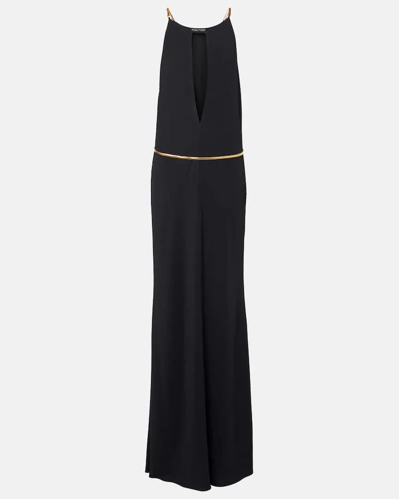 Tom Ford Abito lungo in jersey con cut-out Nero