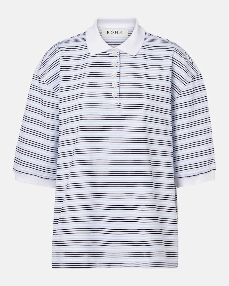 Róhe RÃ³he Polo oversize in cotone a righe Bianco