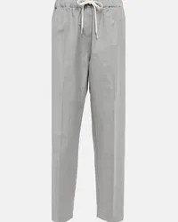 Maison Margiela Pantaloni in cotone e seta Grigio