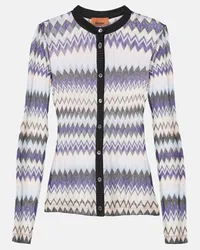 Missoni Cardigan in maglia lamé a zig-zag Multicolore