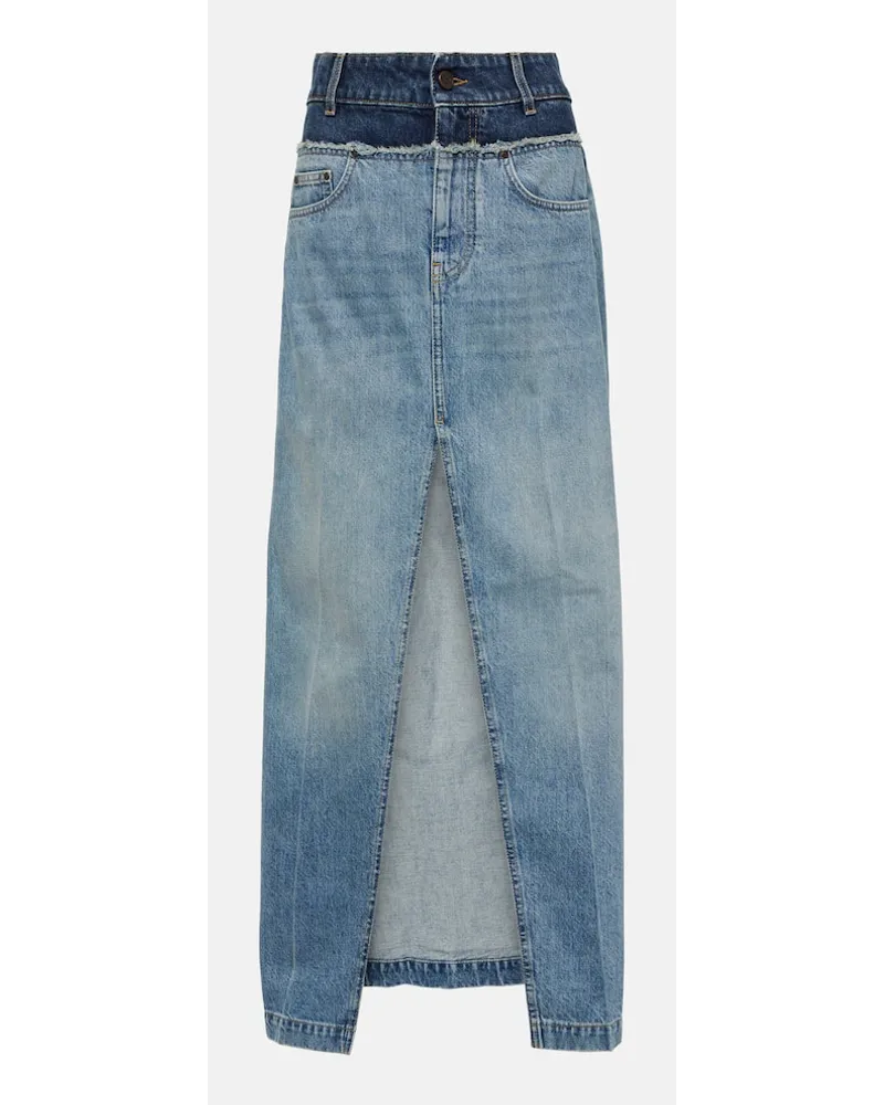 Stella McCartney Gonna lunga di jeans Blu