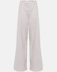 Brunello Cucinelli Pantaloni in popeline di cotone Beige