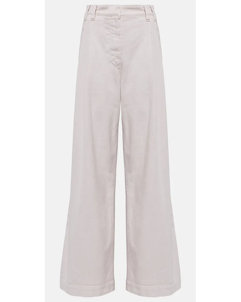 Brunello Cucinelli Pantaloni in popeline di cotone Beige