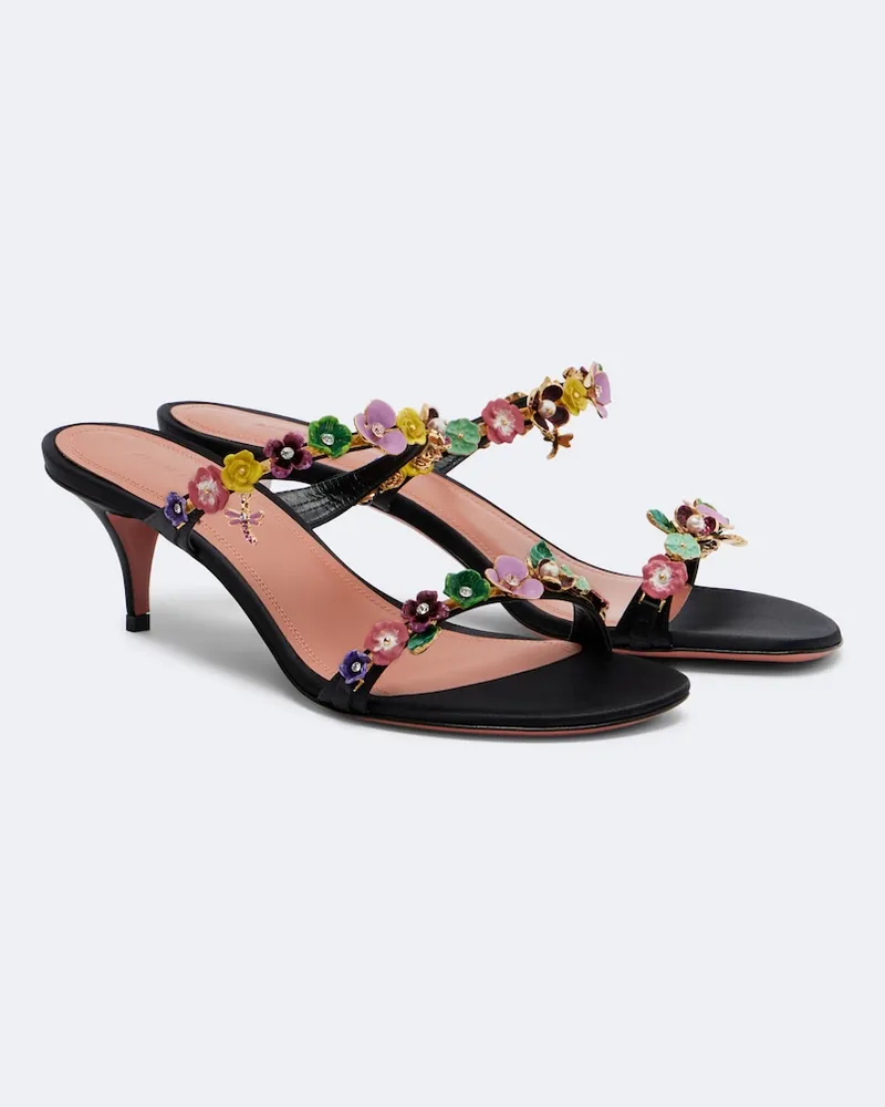 Amina Muaddi Mules Vittoria in satin Multicolore