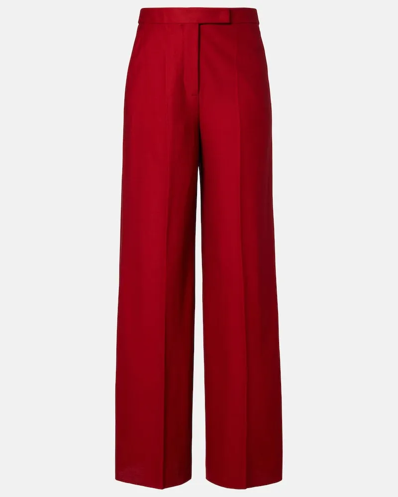 Max Mara Pantaloni Rito in cotone a gamba larga Rosso