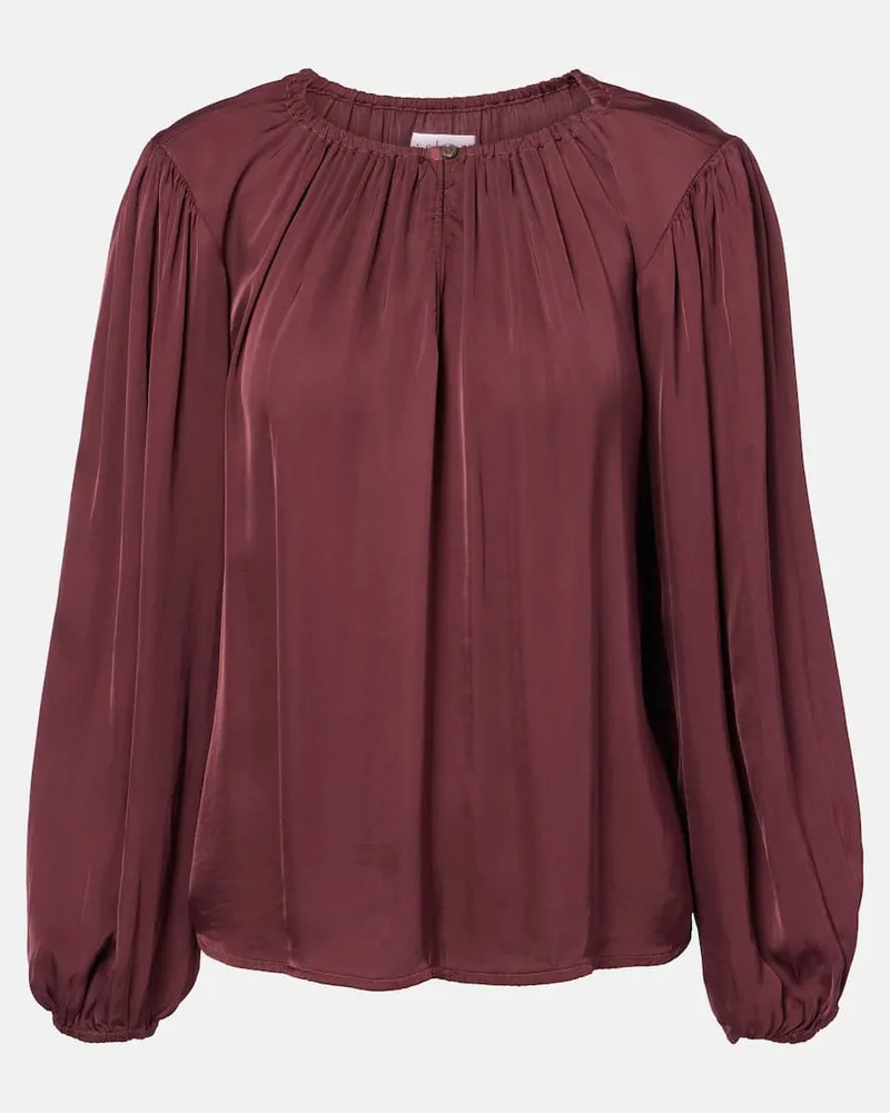 Velvet Blusa Riona in raso Marrone