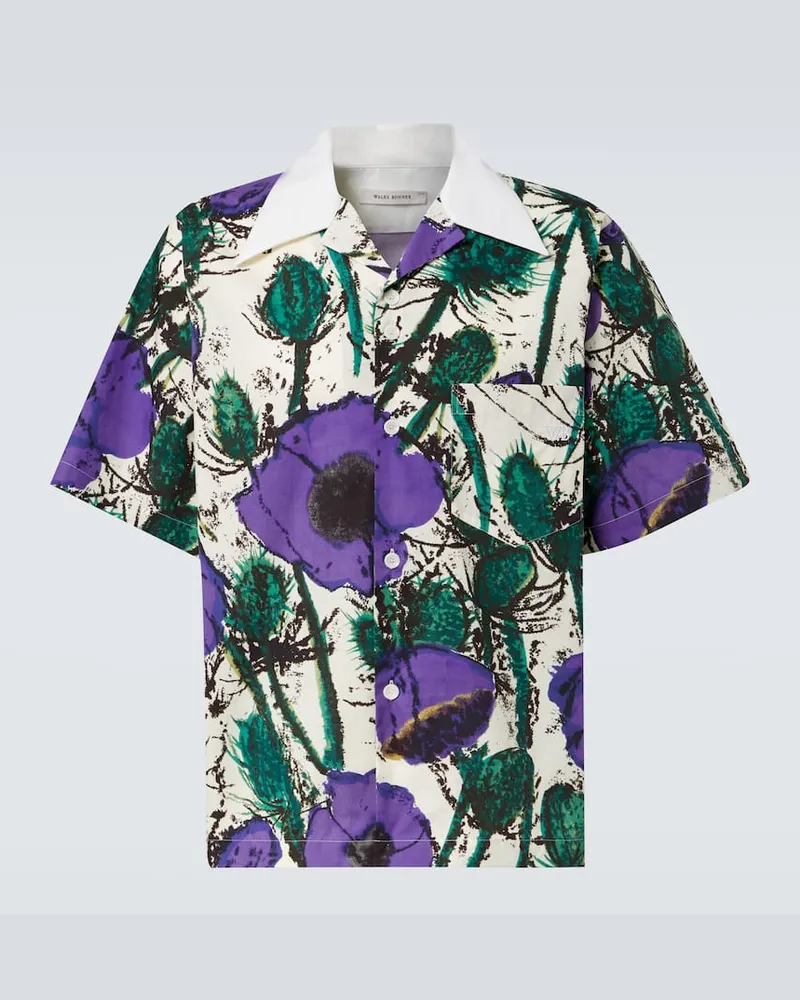 Wales Bonner Camicia bowling Highlife in cotone con stampa Giallo