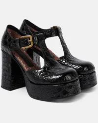 Etro Pumps Mary Jane in pelle con stampa Nero